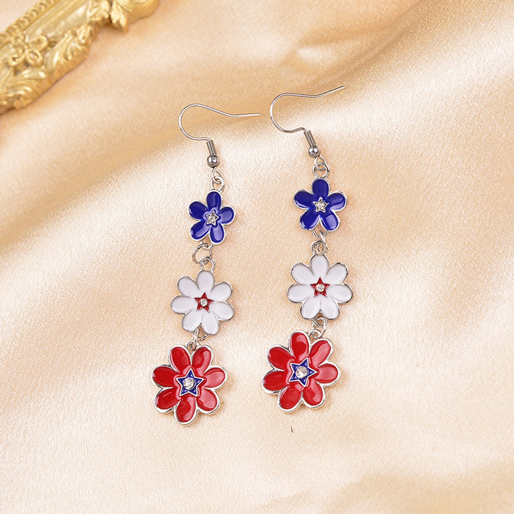 Women's delicate multi-tiered flower earrings made of enamel and stainless steel Bowlift