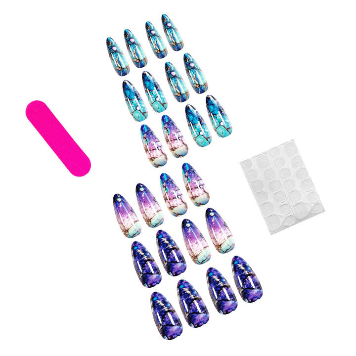 Exclusive stiletto artificial nails with glitter and ombre design Bowlift