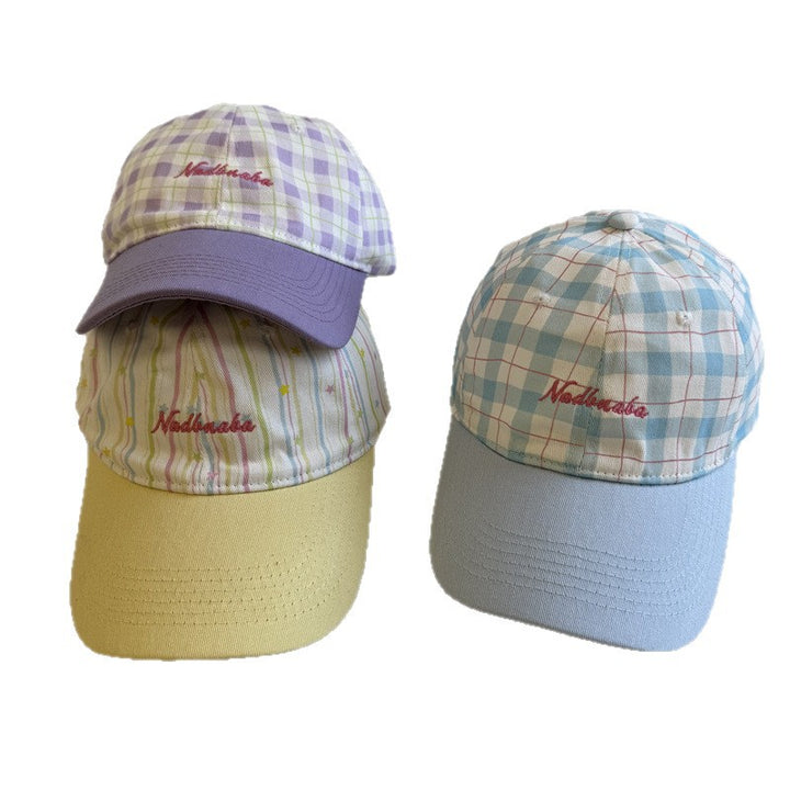 Women's Adjustable Plaid Baseball Cap Bowlift