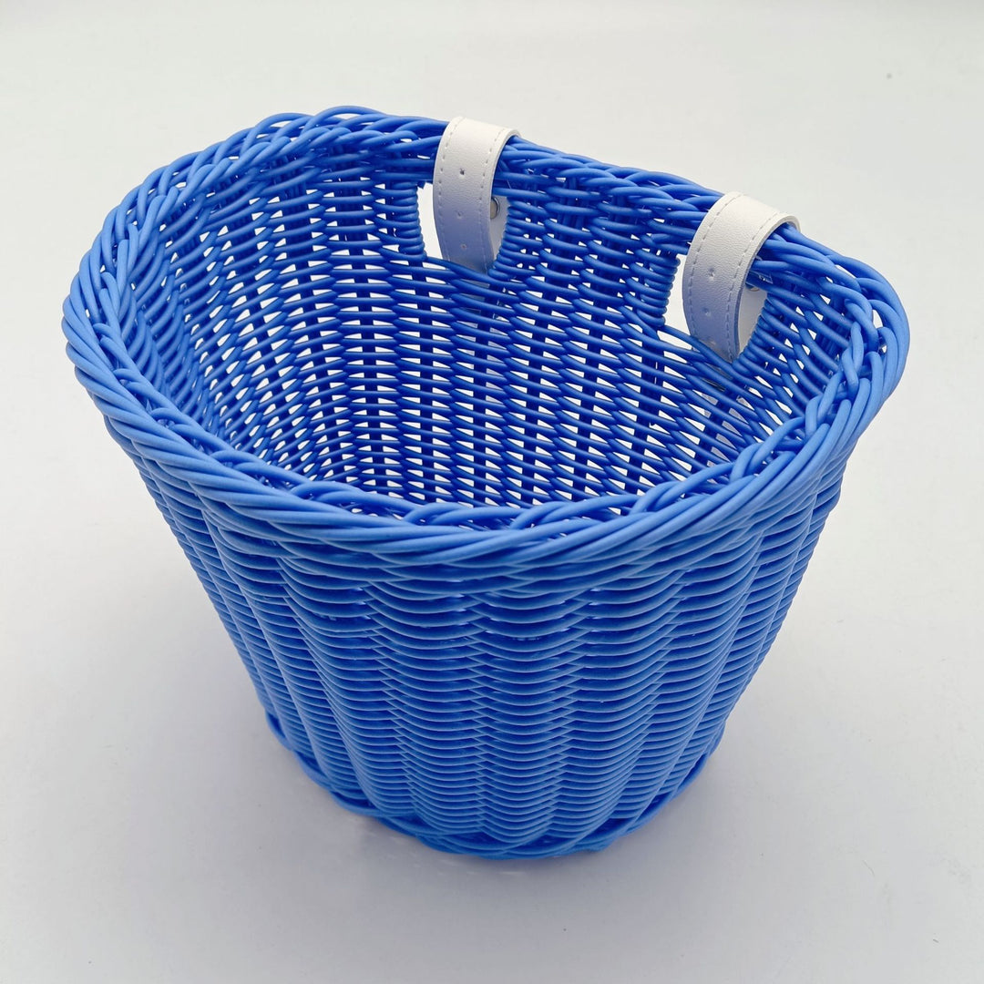 Decorative Woven Storage Basket with Leather Handles Bowlift