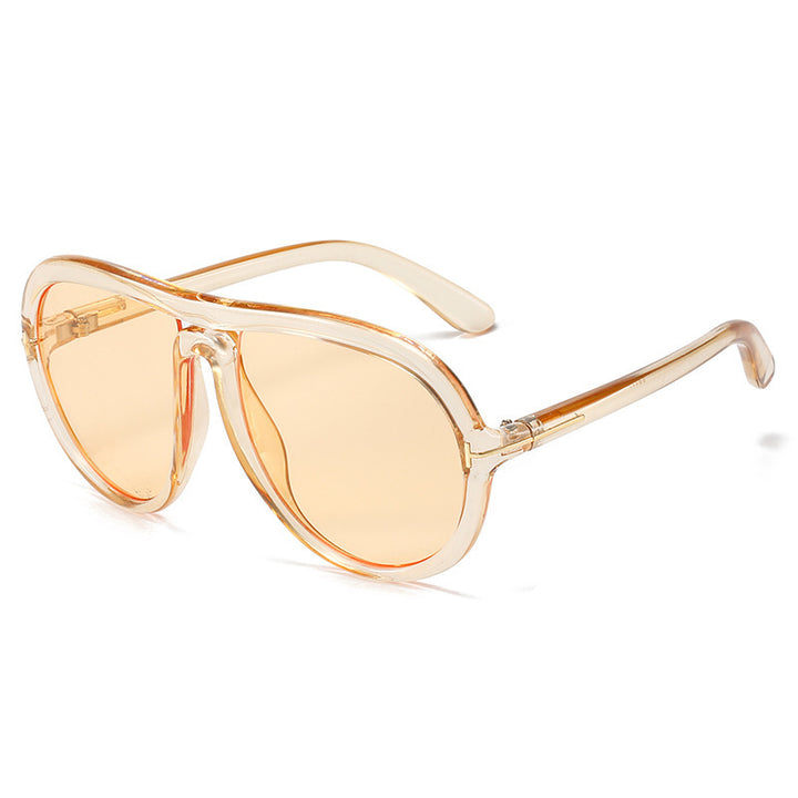 Oversized Fashionable Transparent Pink Sunglasses Bowlift
