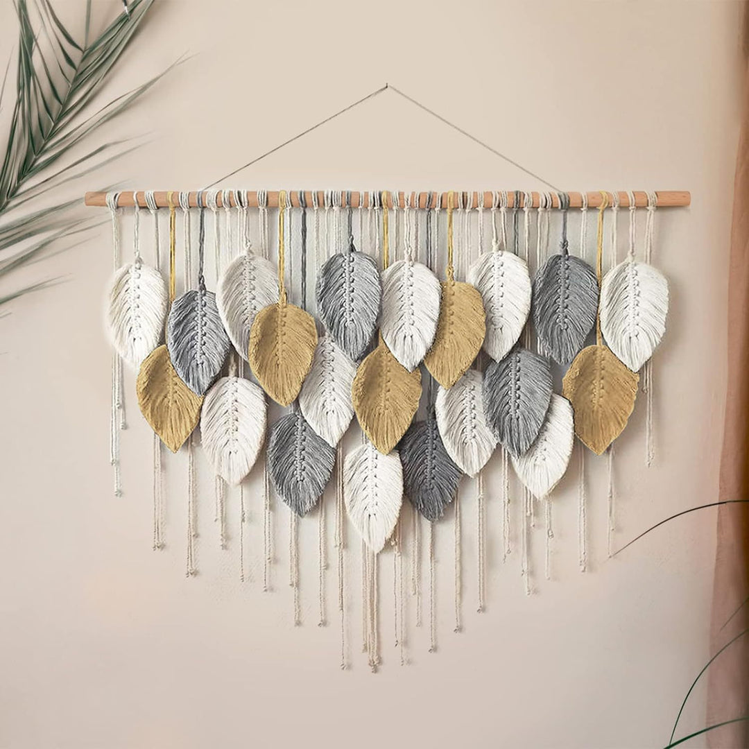 Macrame Leaf Wall Hanging Tapestry Bowlift