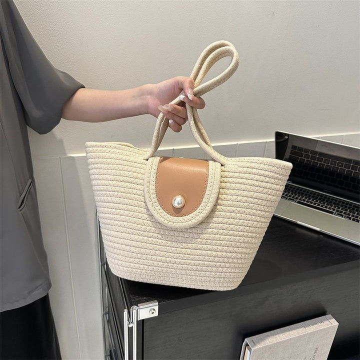 Handbag with Textured Design Bowlift