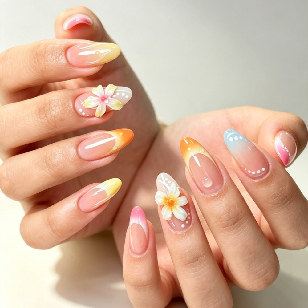 Floral and Ombre Press-On Nail Art Set Bowlift