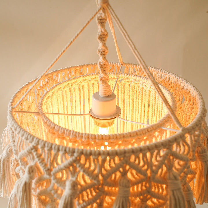 Macrame Hanging Decorative Light Fixture Bowlift