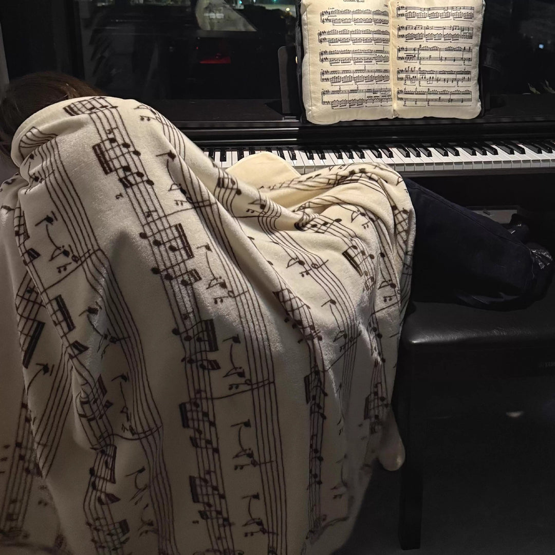 Cozy Music-Themed Fleece Blanket