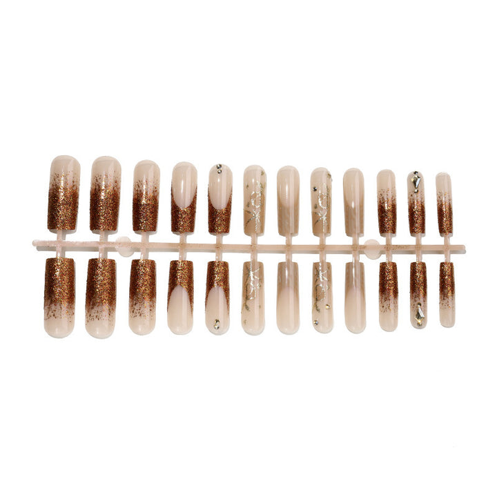 Glamorous artificial nail set with glitter and elegant embellishments Bowlift