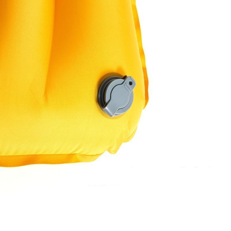 insulated inflatable camping sleeping pad with integrated headrest and quilted anti-slip surface Bowlift