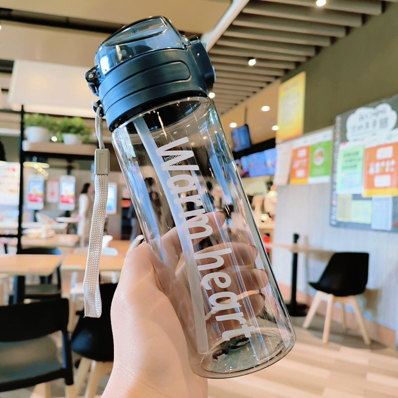 Women Transparent Water Bottle with Ergonomic Lid Bowlift