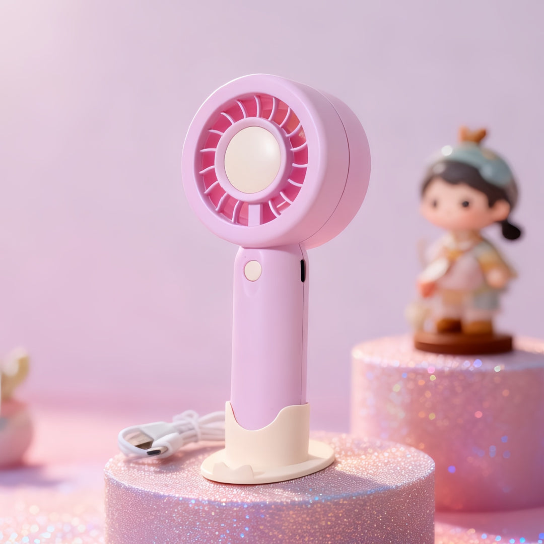 Women's portable mini handheld fan with USB charging function and flexible design Bowlift