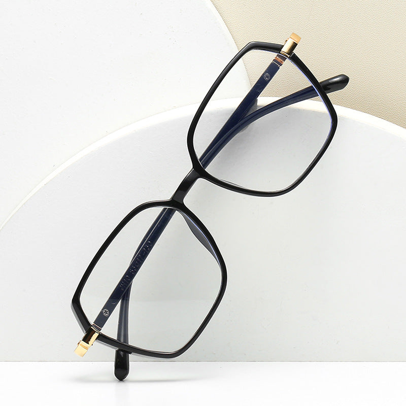 Ladies fashionable square reading glasses with golden accents Bowlift