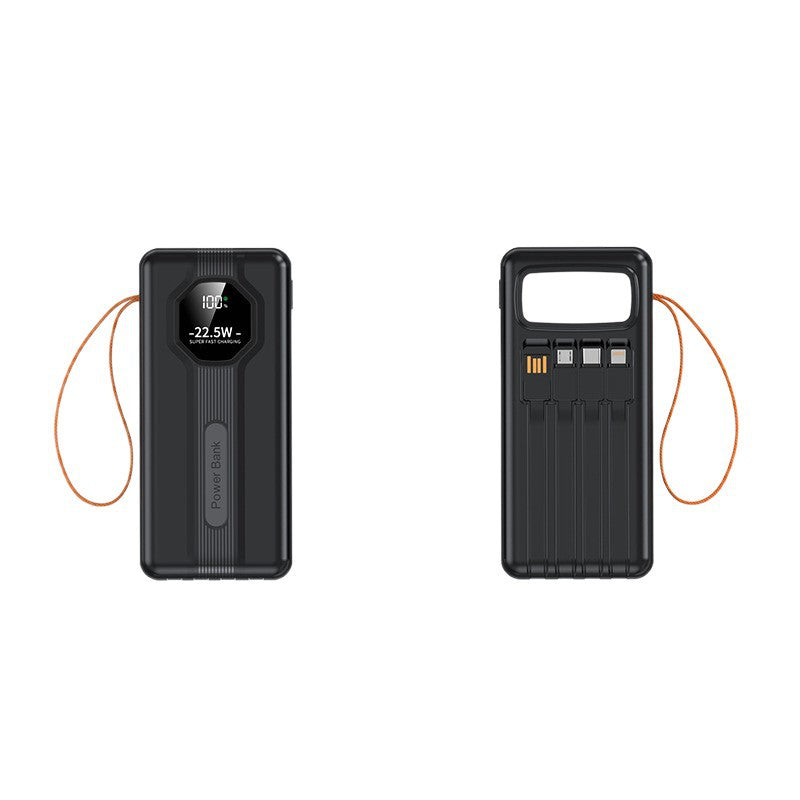 Portable power bank with integrated charging cables and intelligent fast charging function Bowlift