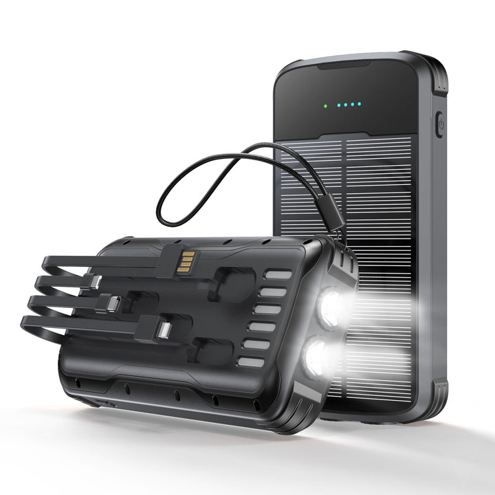 Multifunctional Solar Power Bank with LED Flashlight Bowlift