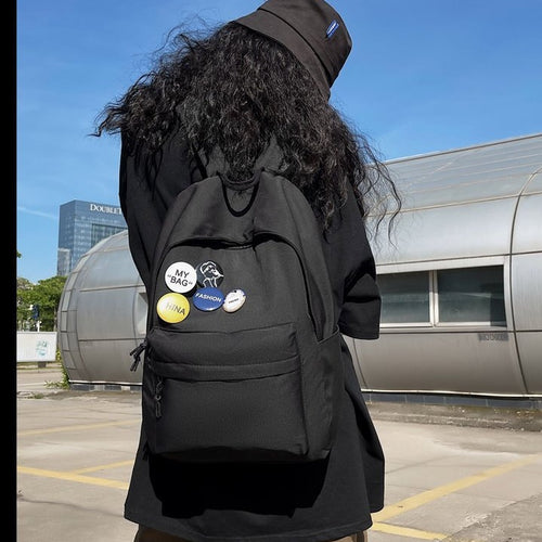 Backpack with Creative Button Design Bowlift