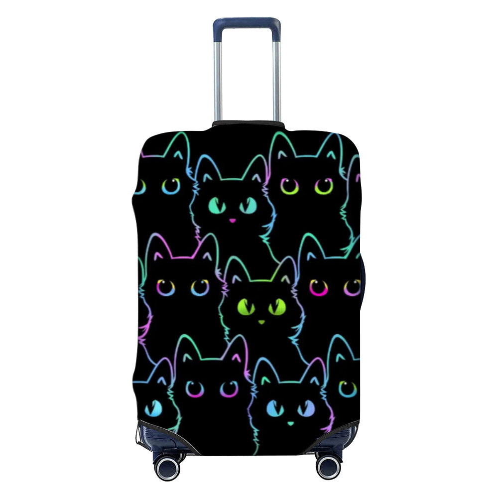Unisex non-elastic luggage cover with graffiti print and zipper opening, stretchable protective cover with non-slip inner fastening Bowlift