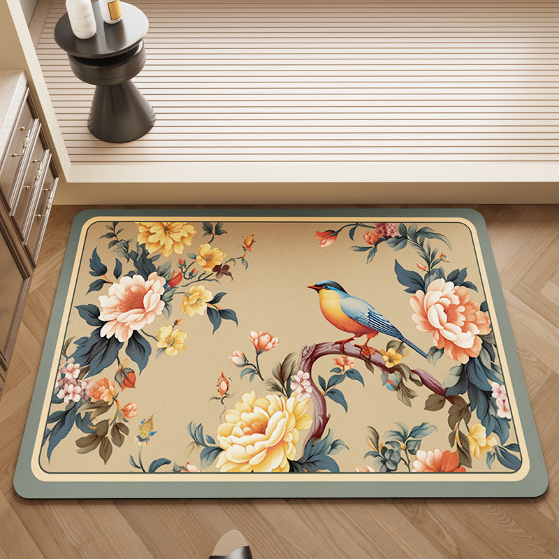 Floral Design Kitchen Mat Bowlift