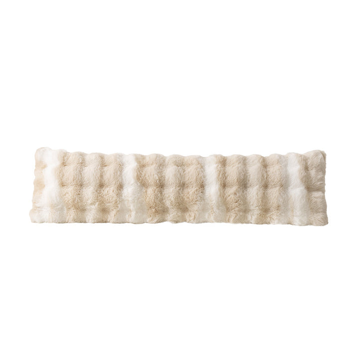 long decorative lumbar support with faux fur cover