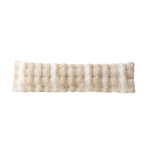 long decorative lumbar support with faux fur cover