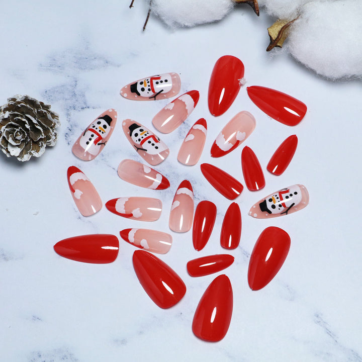 Festive Winter-Themed Press-On Nail Set Bowlift