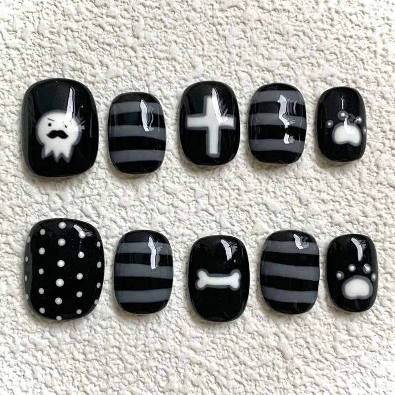 Decorative Press-On Nail Set Bowlift