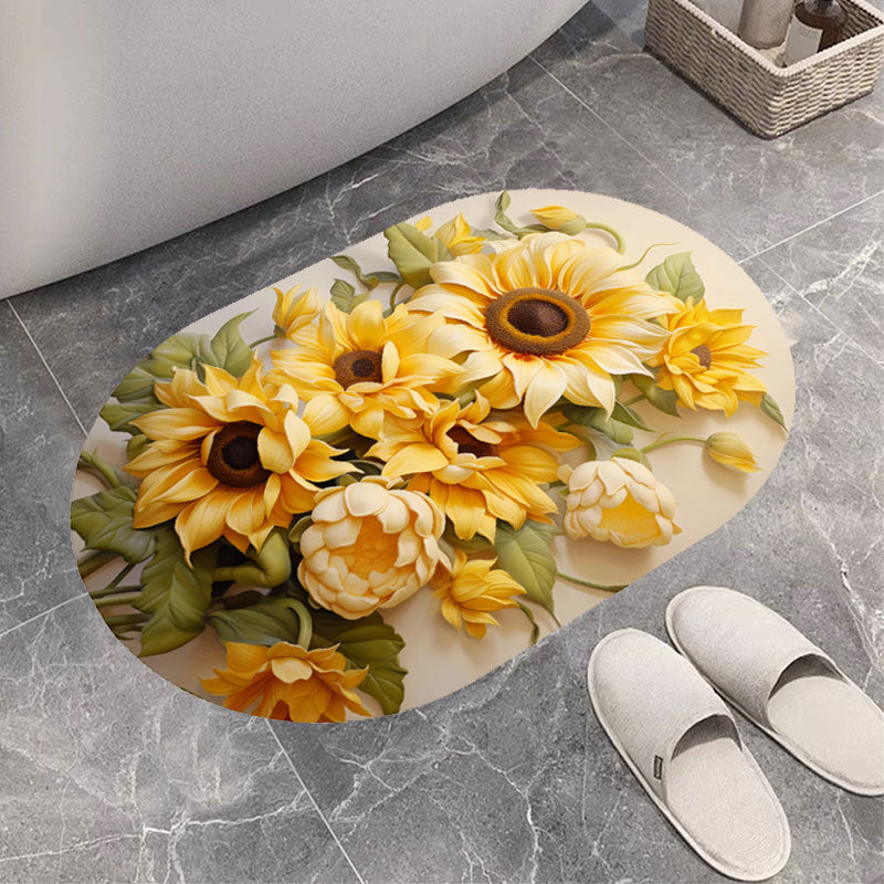 Floral Print Bath Mat Bowlift