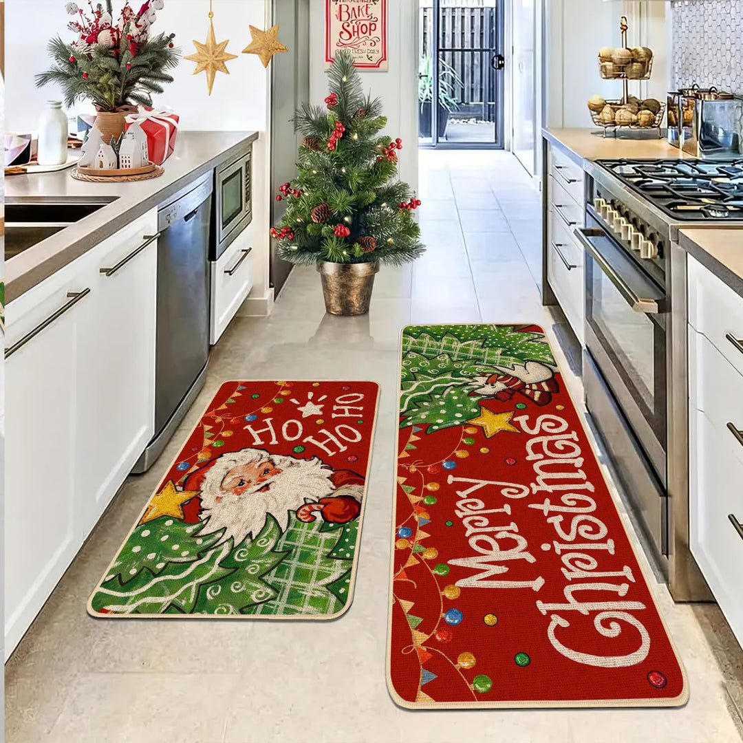 Festive Holiday Kitchen Runner Mat Bowlift