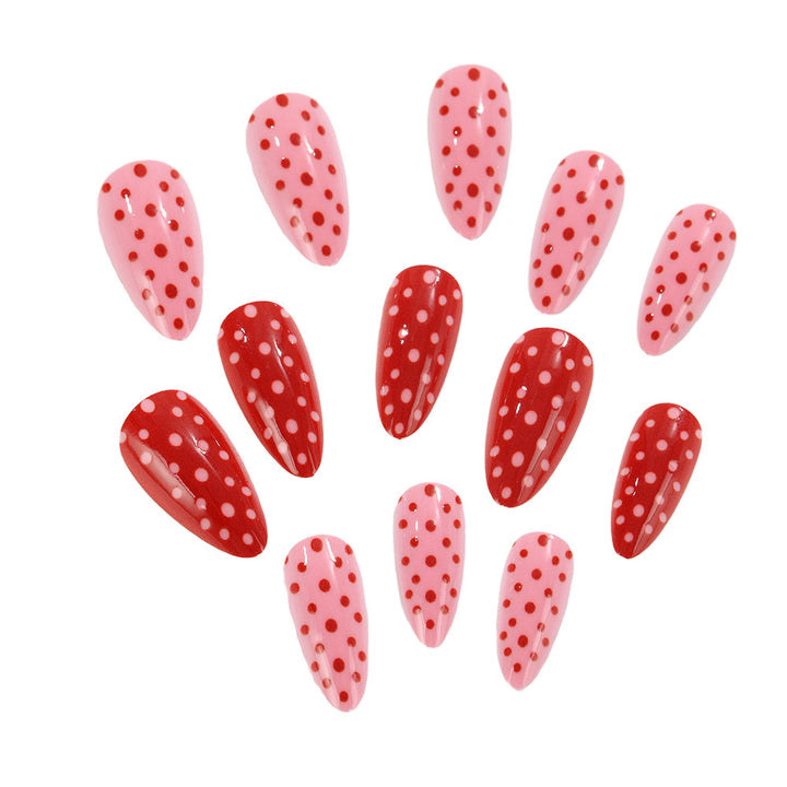 Artificial nails with trendy Polka Dot Design Bowlift