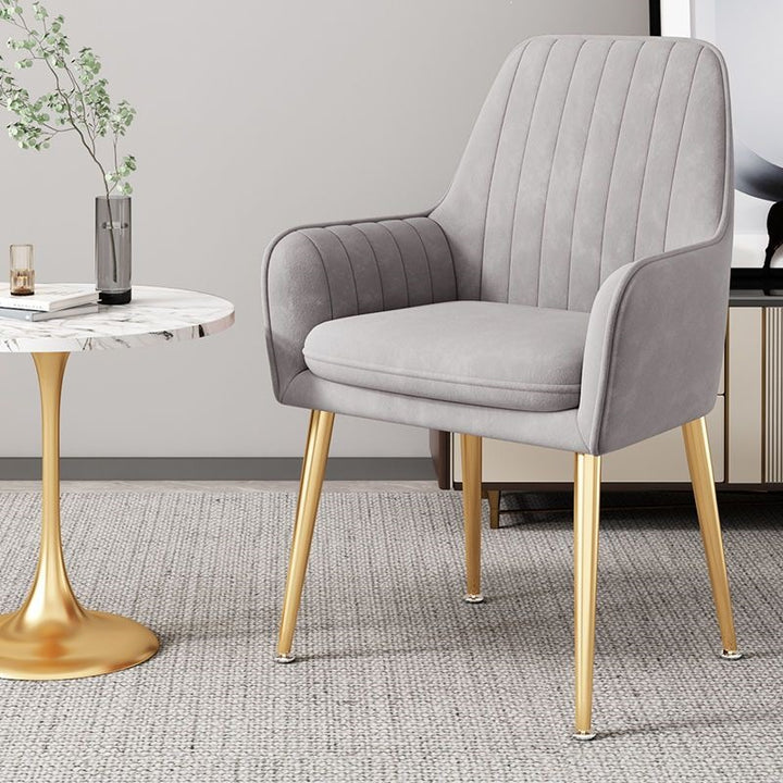 Modern Accent Chair with Gold Legs Bowlift