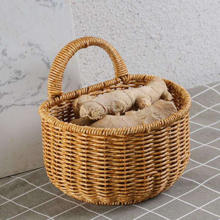 Handwoven Storage Basket with Ergonomic Handle Bowlift
