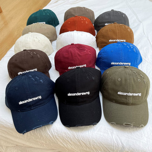Unisex Distressed Cotton Baseball Cap Bowlift