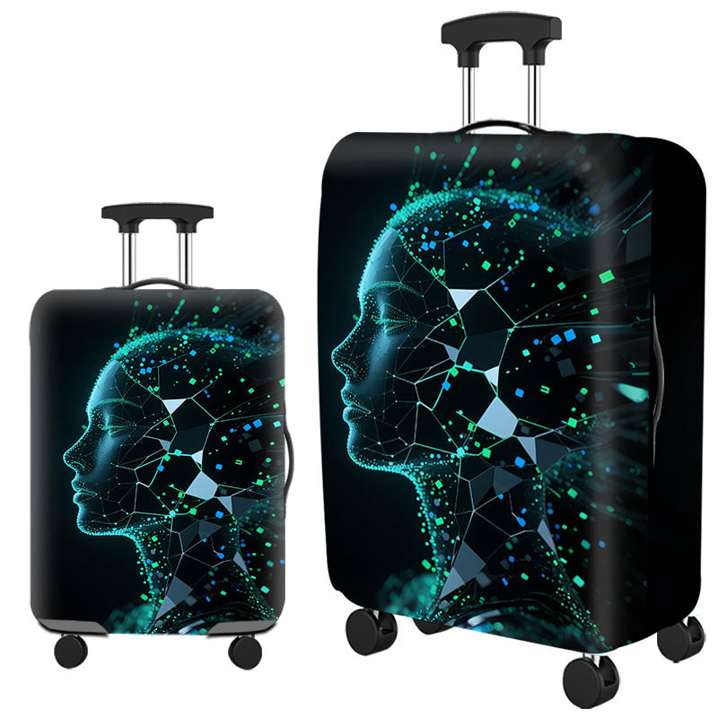 Tropical Leaf Print Hard Shell Luggage Bowlift