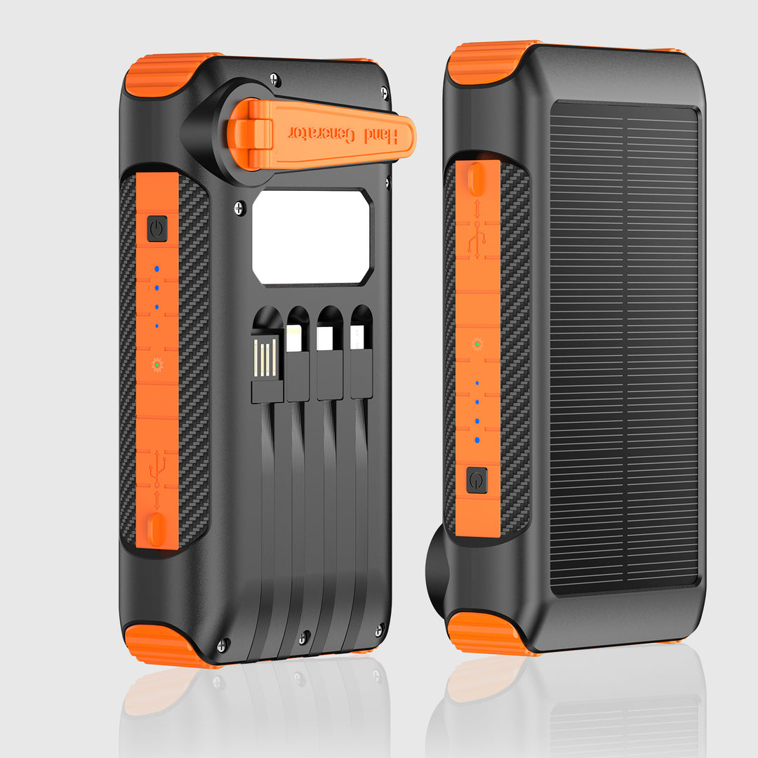 Robust Solar Power Bank with LED Light and Compass Bowlift