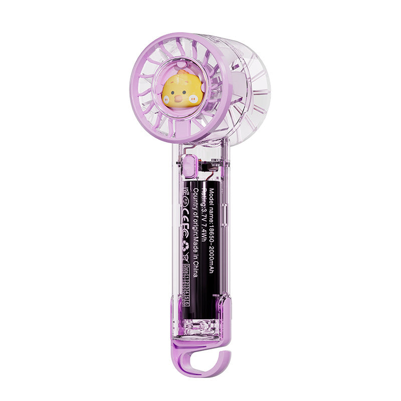 Women portable mini-hand fan with LED mood light Bowlift