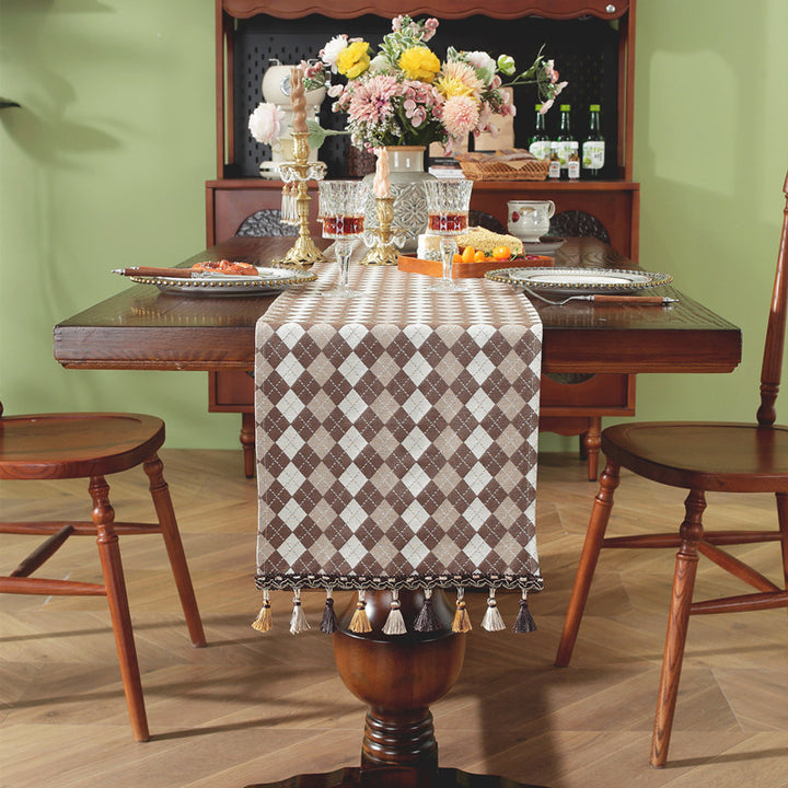 Elegant Checked Table Runner