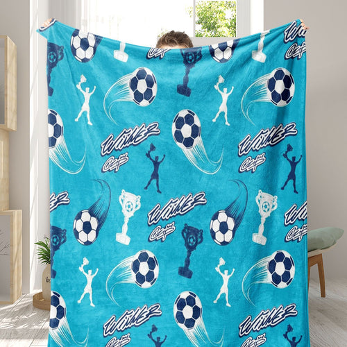 Sports-Themed Fleece Throw Blanket
