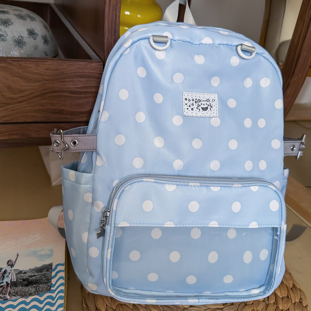 Polka Dot Patterned School Backpack Bowlift