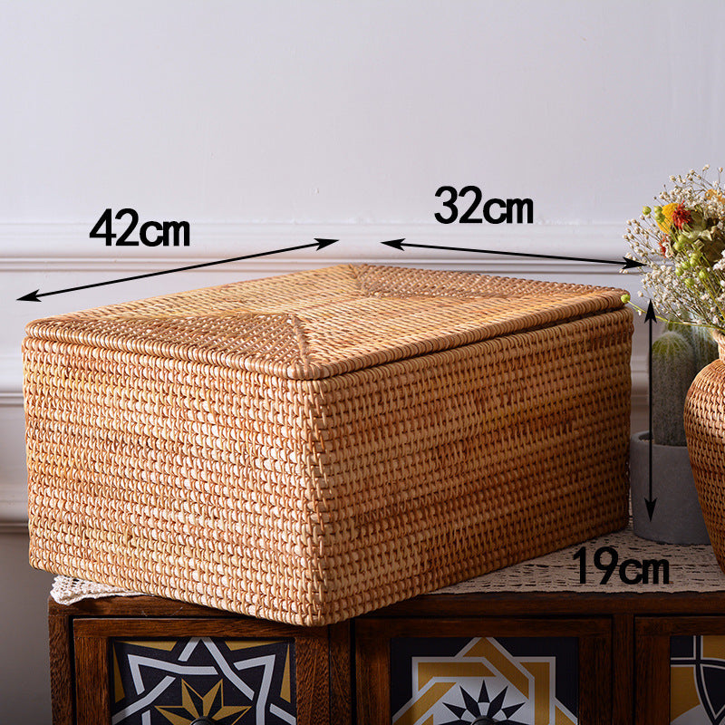 Women rectangular rattan storage basket Bowlift