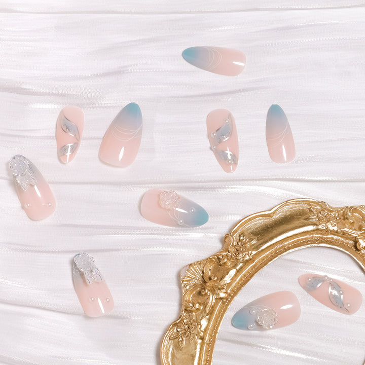 Premium 3D Floral Design Press-On Nails Bowlift