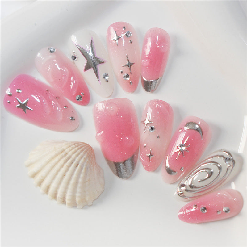 Decorative Star and Swirl Nail Art Bowlift