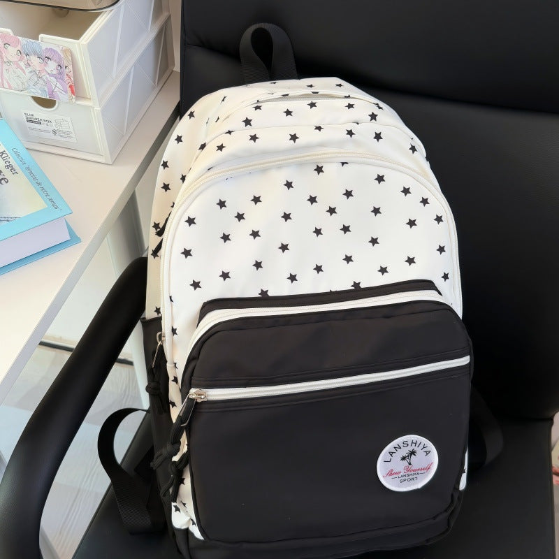 Star-Patterned Graphic Backpack