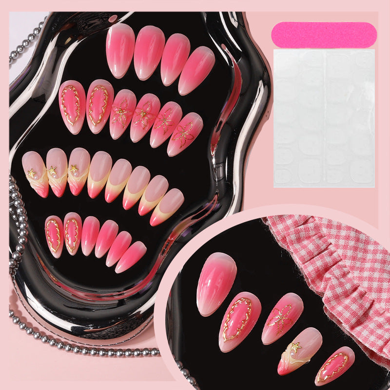 Elegant Abstract Press-On Nail Set Bowlift