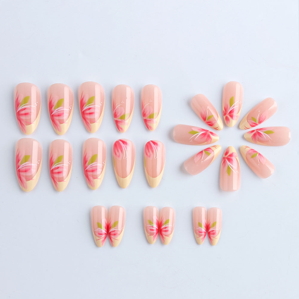 Floral Accented Long-Lasting Press-On Nails Bowlift