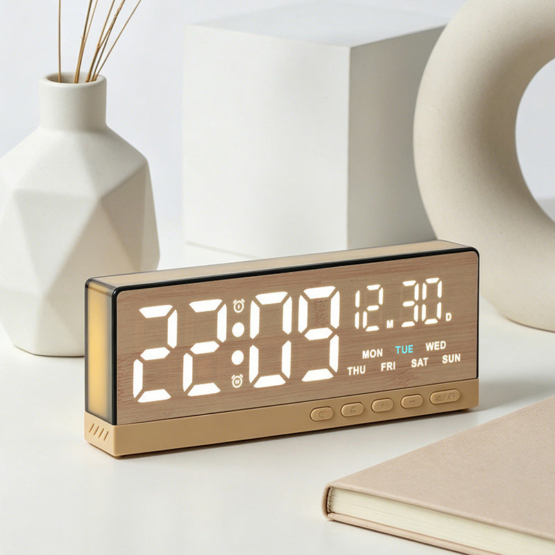 Digital radio alarm clock with large LED display and multifunctional settings Bowlift