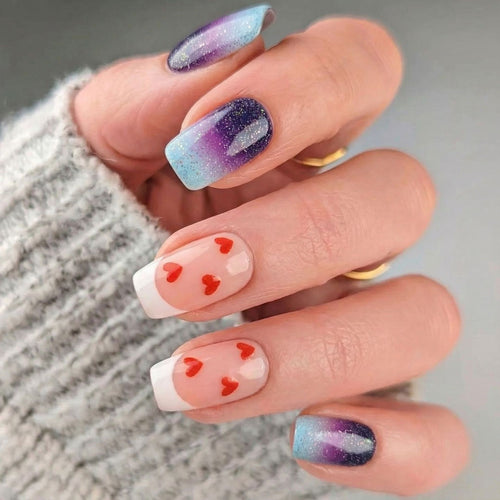 Nail Art Set with Romantic Heart Design Bowlift