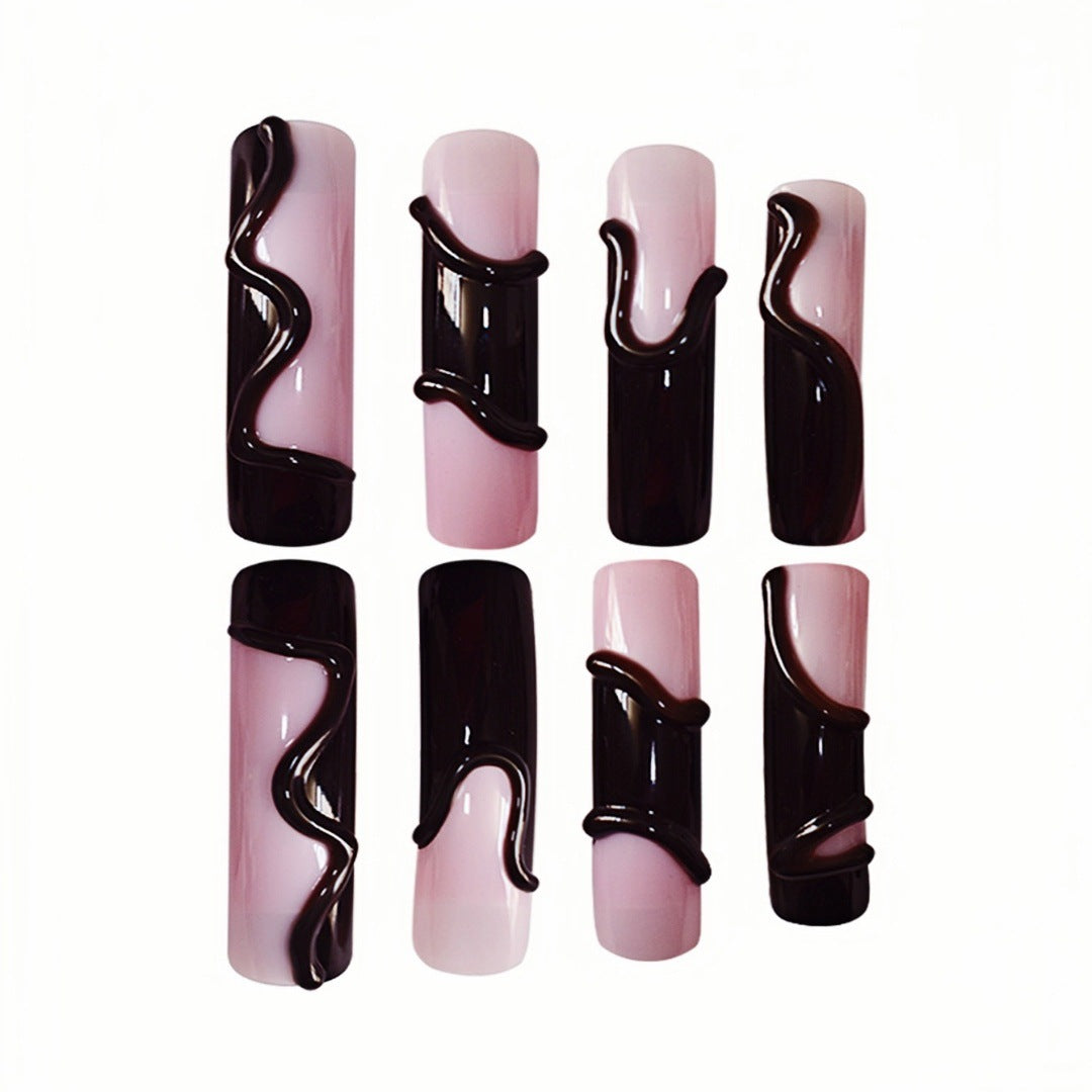 Artistic Melting Effect Press-On Nail Extensions Bowlift