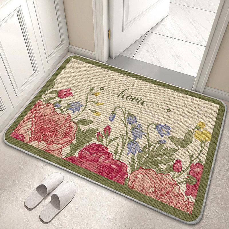 Decorative Floral Welcome Mat Bowlift
