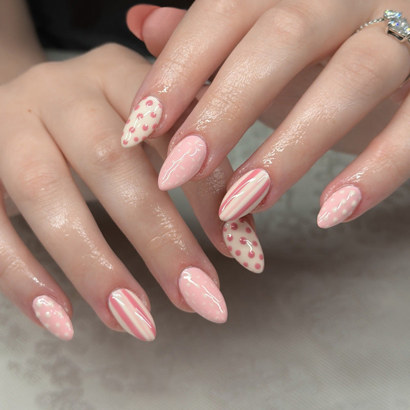 Artistic Press-On Nail Set with Unique Pattern Designs Bowlift