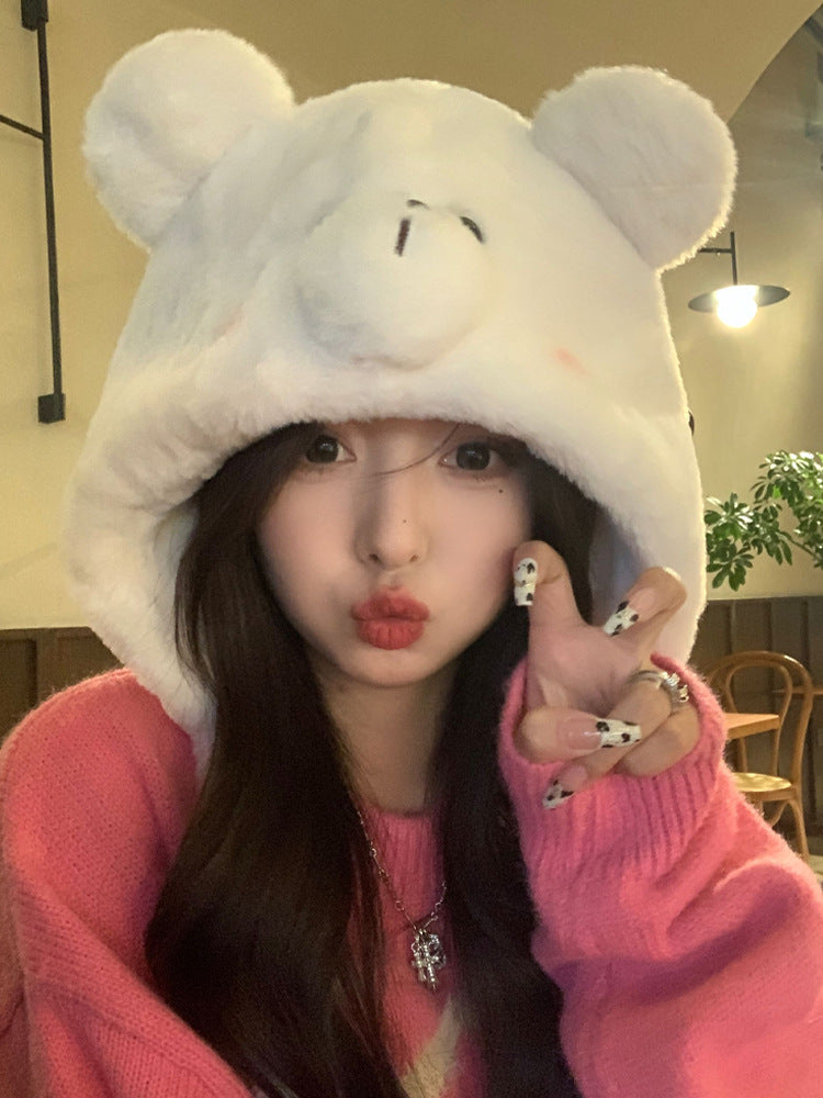 Plush Animal-Themed Hooded Hat