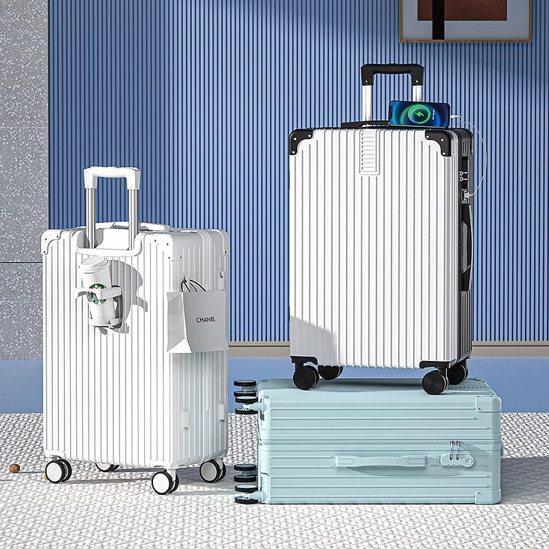 Unisex Rigid Multi-Compartment Travel Suitcase Bowlift