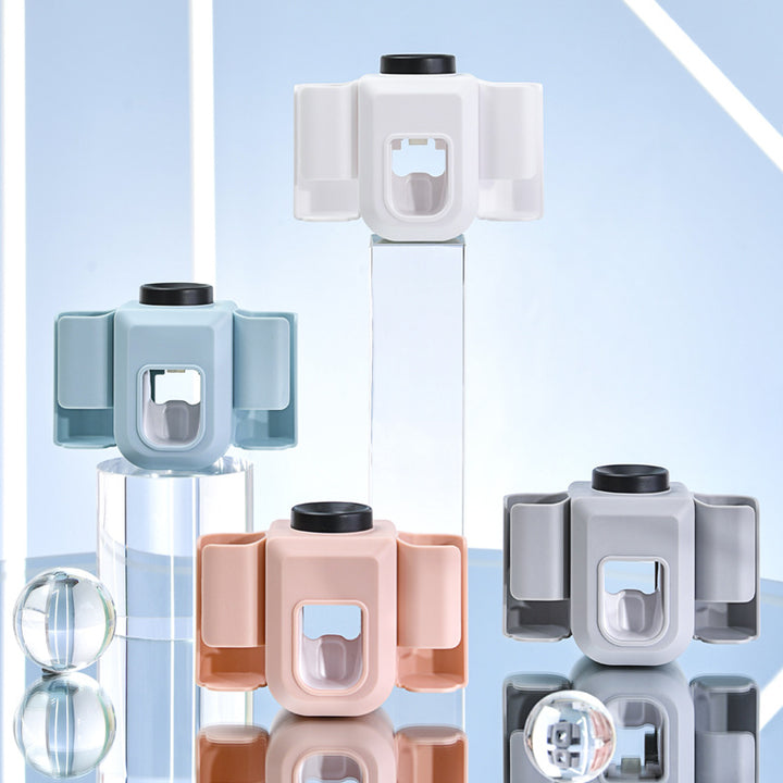 Wall-Mounted Toothpaste Dispenser and Toothbrush Organizer Bowlift